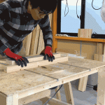 丸のこを利用して、作業台をテーブルソーに改造〜！